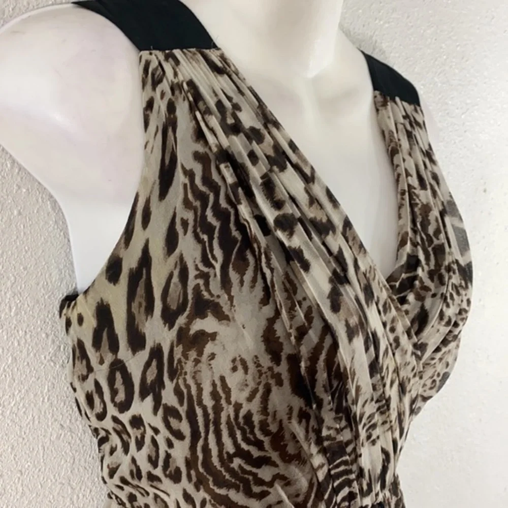 Robert Rodriguez leopard pleat cinched waist dress